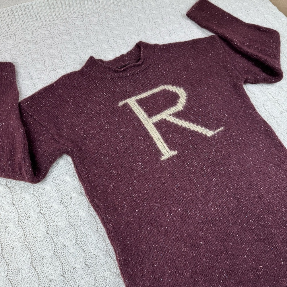 Harry Potter knit wool silk sweater men’s  M brown crew neck made in Scotland